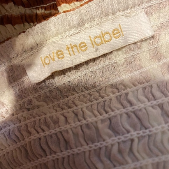 Love The Label Mixed Media Animal Print Lace Puff Sleeve Top B1 - Picture 5 of 6